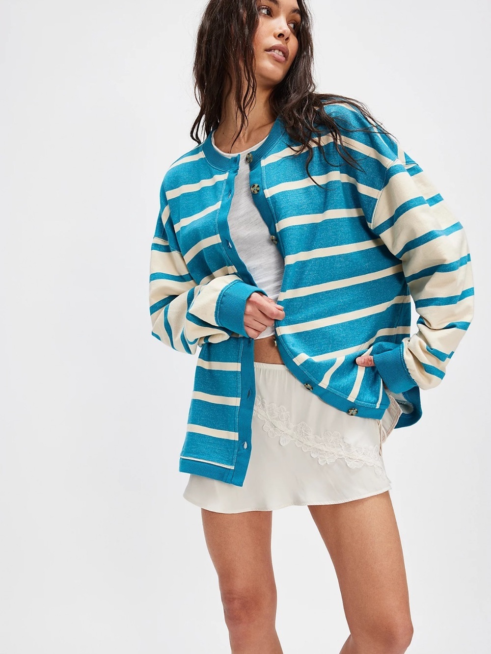 Free People Classic Striped Cardigan Size XS